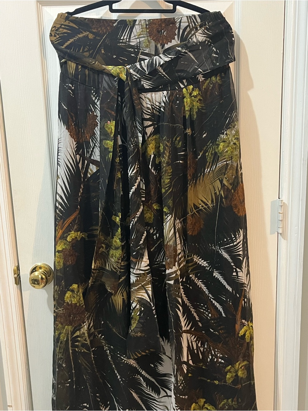 MaxMara Black Tropical-Print Studio strapless dress vacation large luxury
